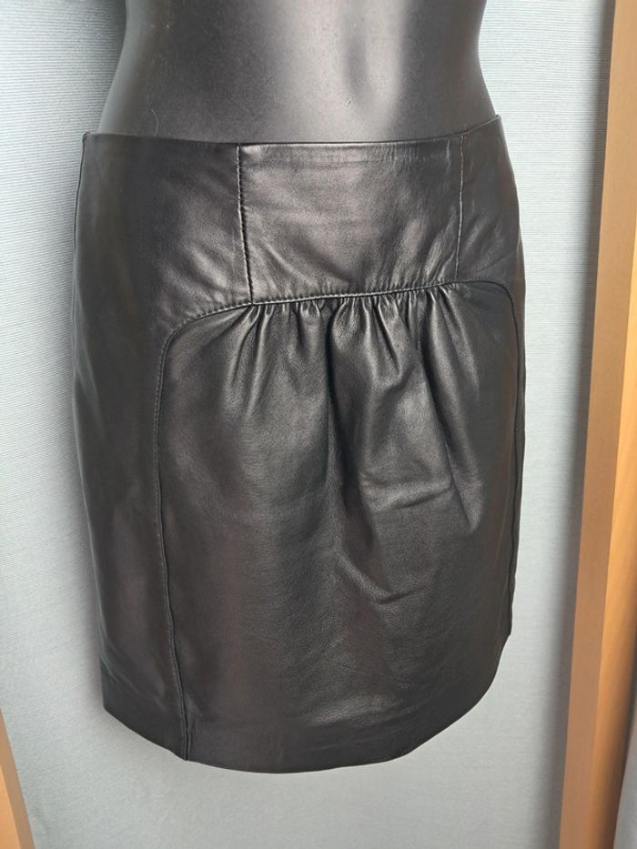 Comptoir des cotonniers jupe noire en cuir T.36