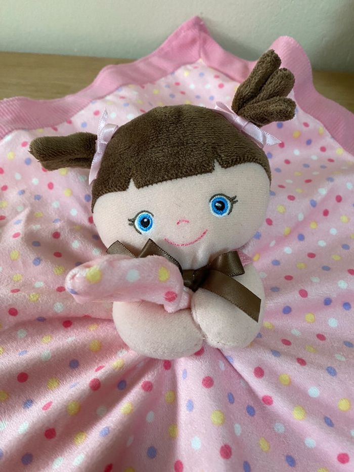 Doudou plat fille poupée couette couverture rose pois my best friend garanimals - photo numéro 2