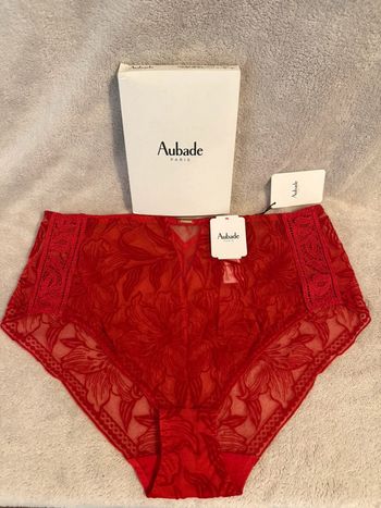 Aubade - Culotte Haute, Coeur à Corps, Rouge, Taille 3