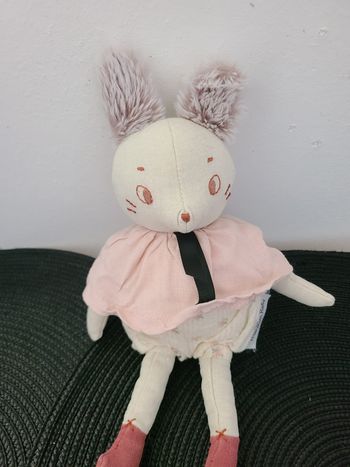 Peluche/Doudou Lapin Beige Rose 25cm - Après La Pluie Moulin Roty