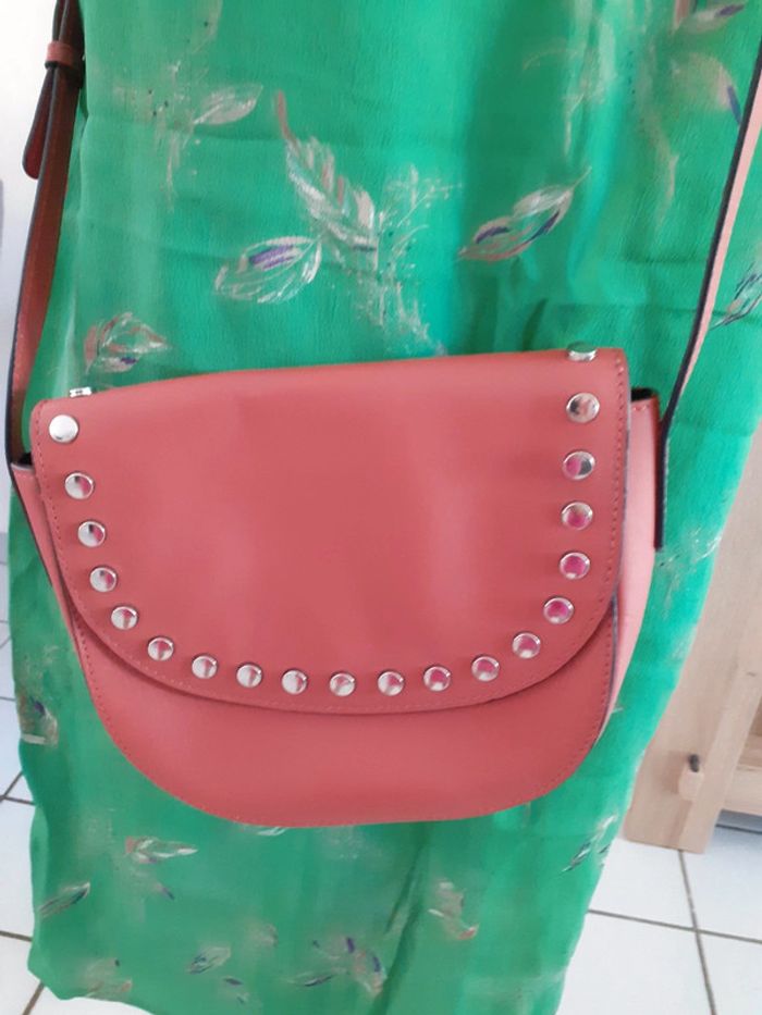 Petit sac bandoulière ton corail foncé pieces