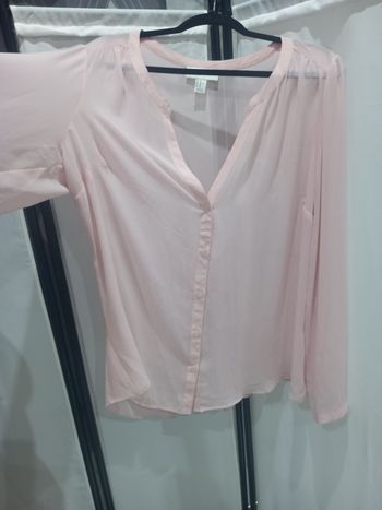 Jolie blouse fluide volant rose clair   42