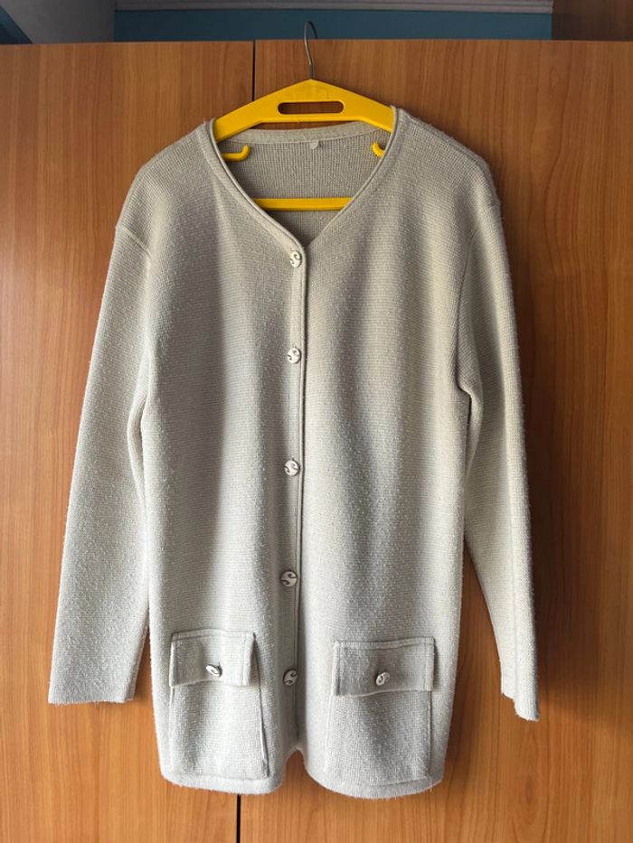 Gilet long gris grande taille