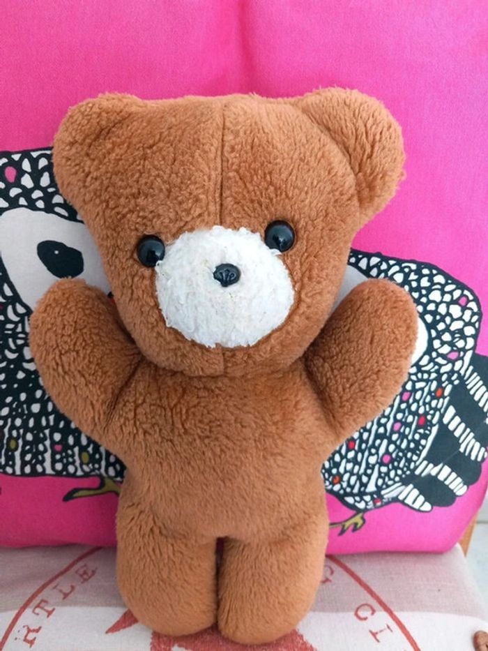 Peluche nounours vintage 33cm marron - photo numéro 2