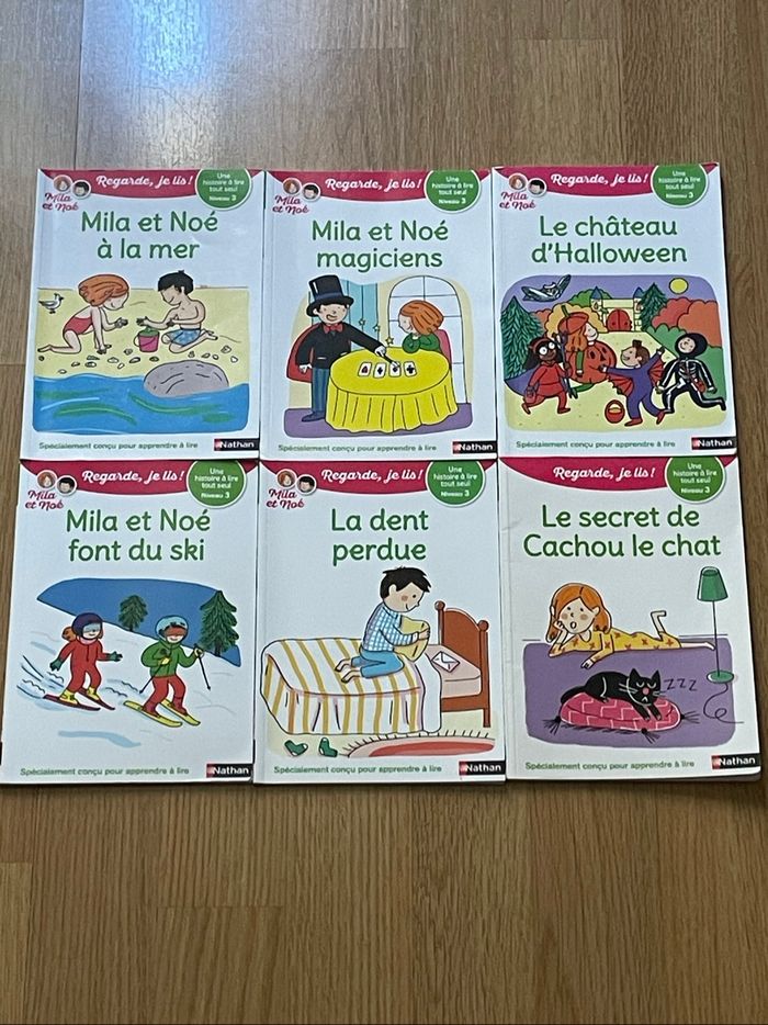 Lot 6 livres apprentissage lecture Regarde je lis avec Mila et Noé niveau 3