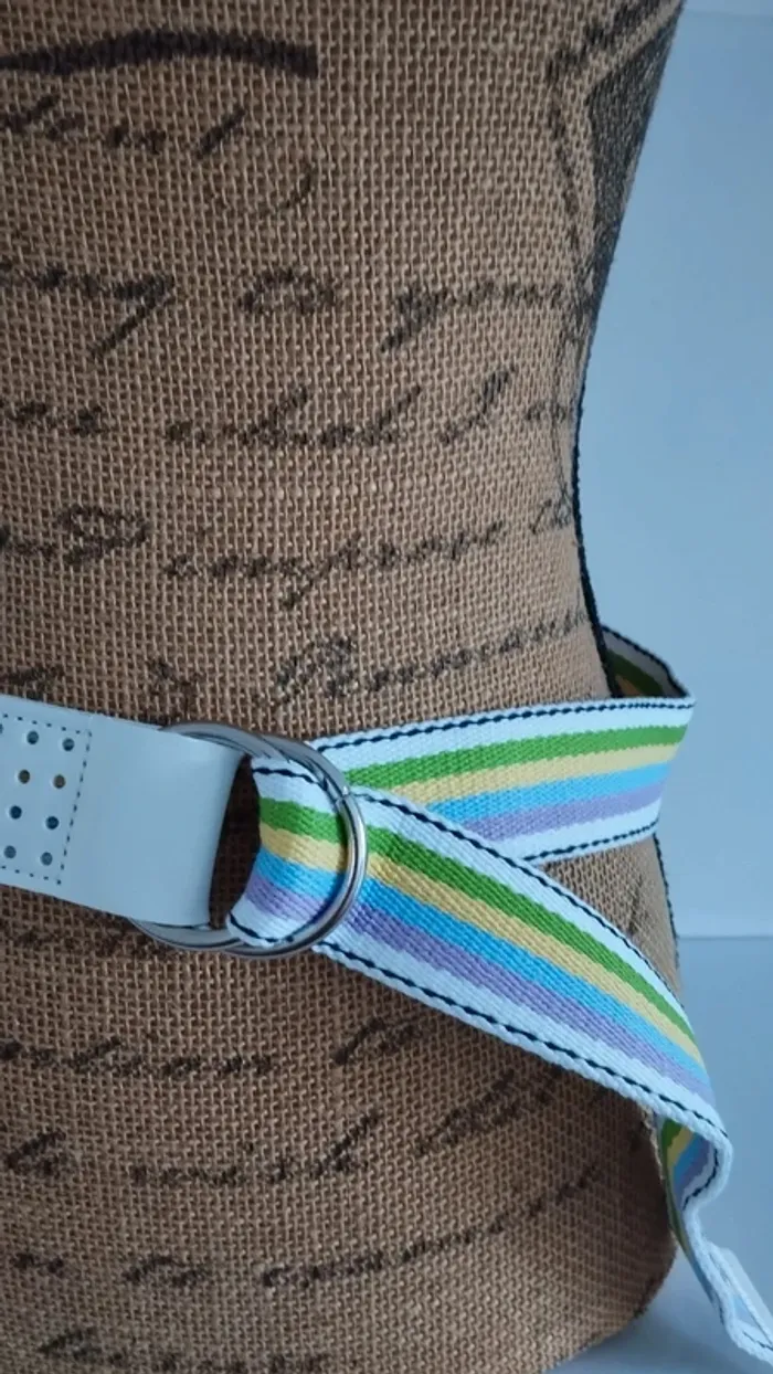 Ceinture ajustable blanche vert bleu violet mixte - photo numéro 4