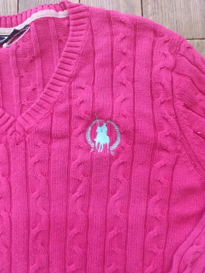 Pull torsadé fushia rose crane - photo numéro 2