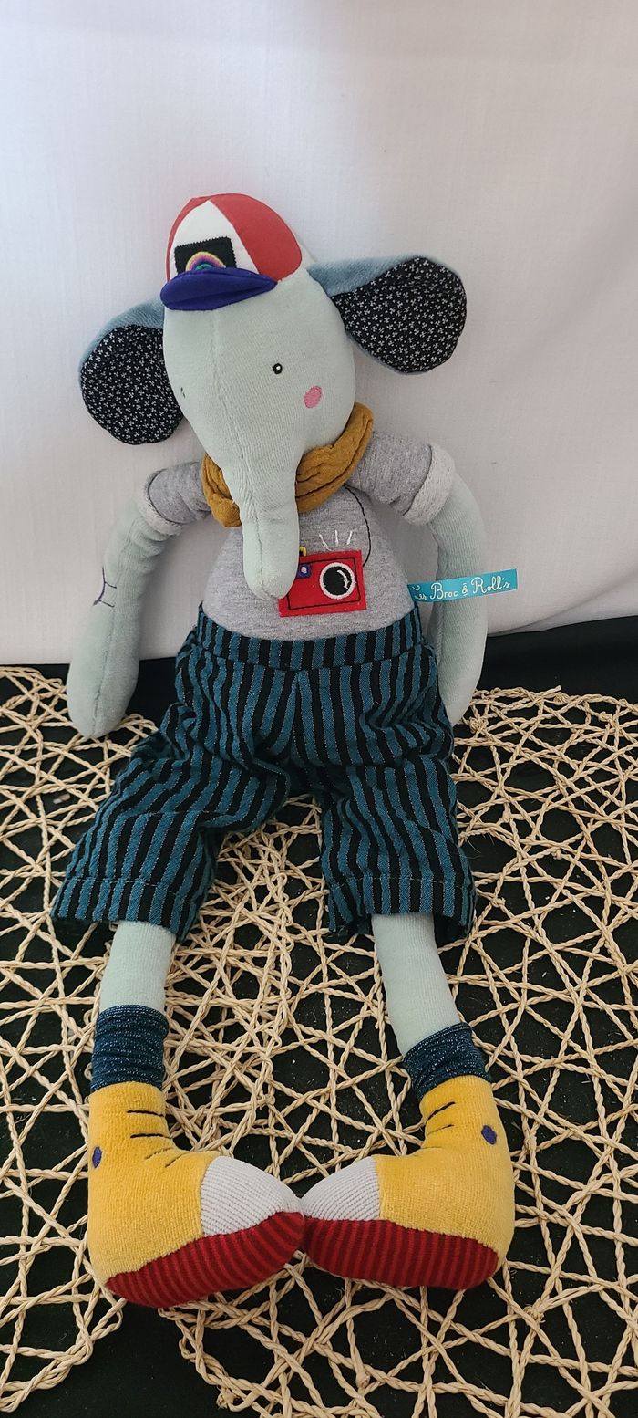 Moulin Roty Peluche éléphant Pablo - Les broc & roll's