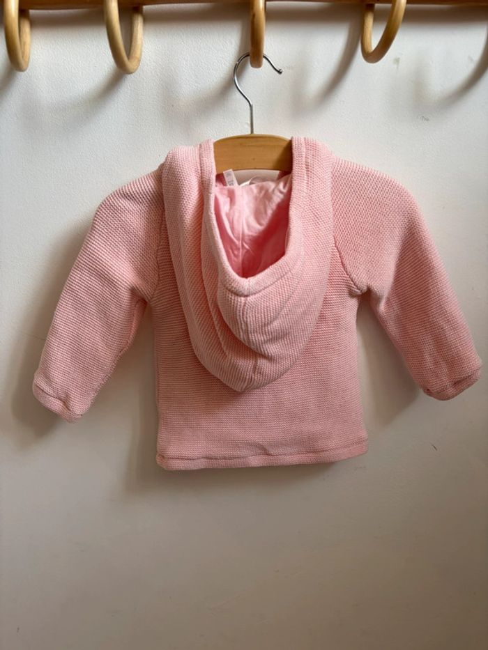 Veste tricot rose 6 mois - photo numéro 4