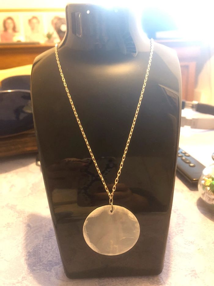 Pendentif fait main chaîne argenté et dorée neuf