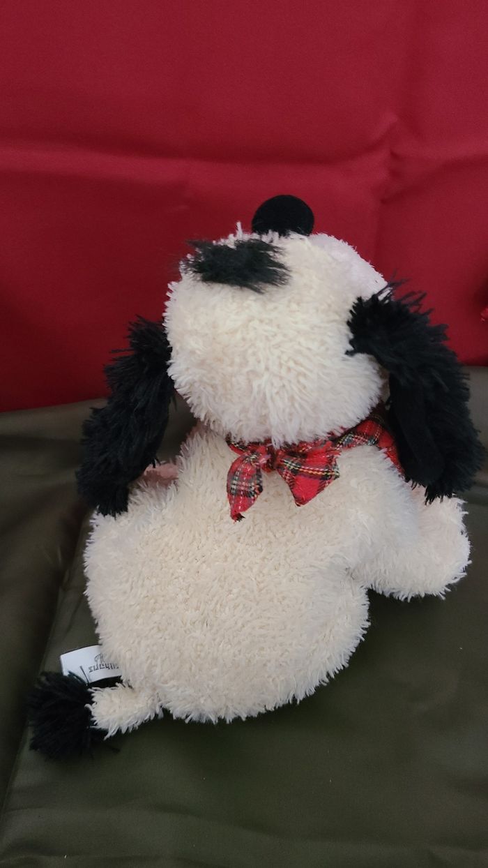 peluche chien blanc noir bandana Ecossais althans - photo numéro 2