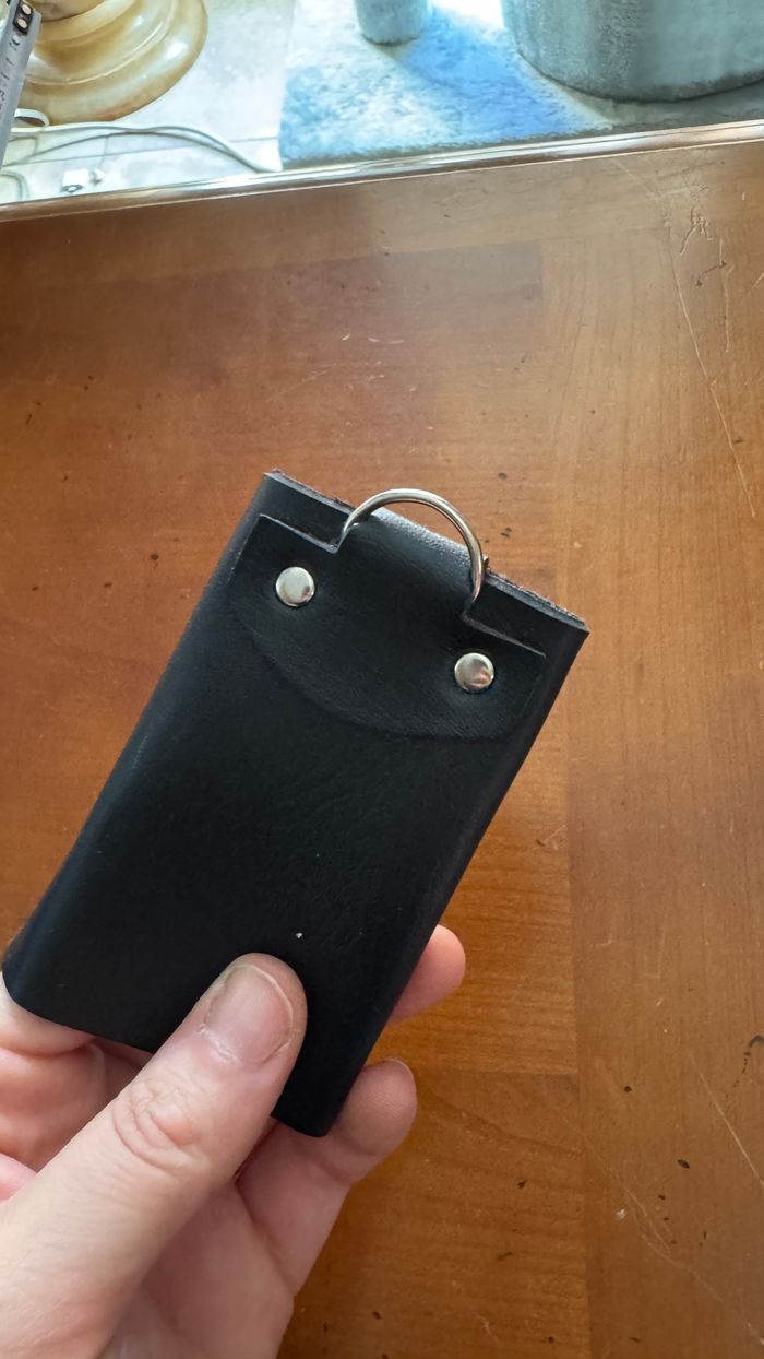 Etuit clé en cuir Noir Porte clé - photo numéro 3