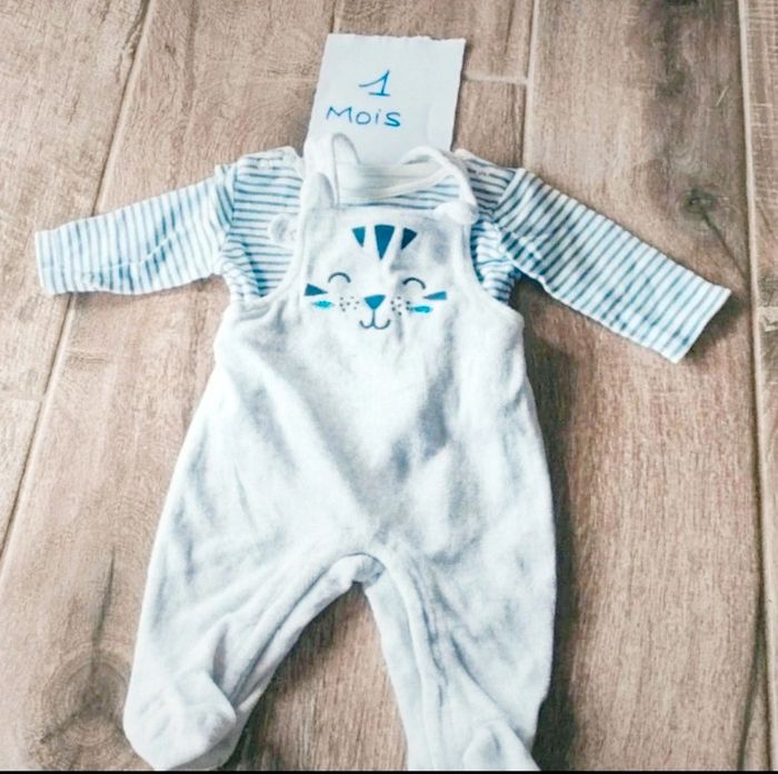 Magnifique salopette velours tigre rayures