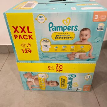 Lots  2 paquets de couches Pampers taille 3 prenium