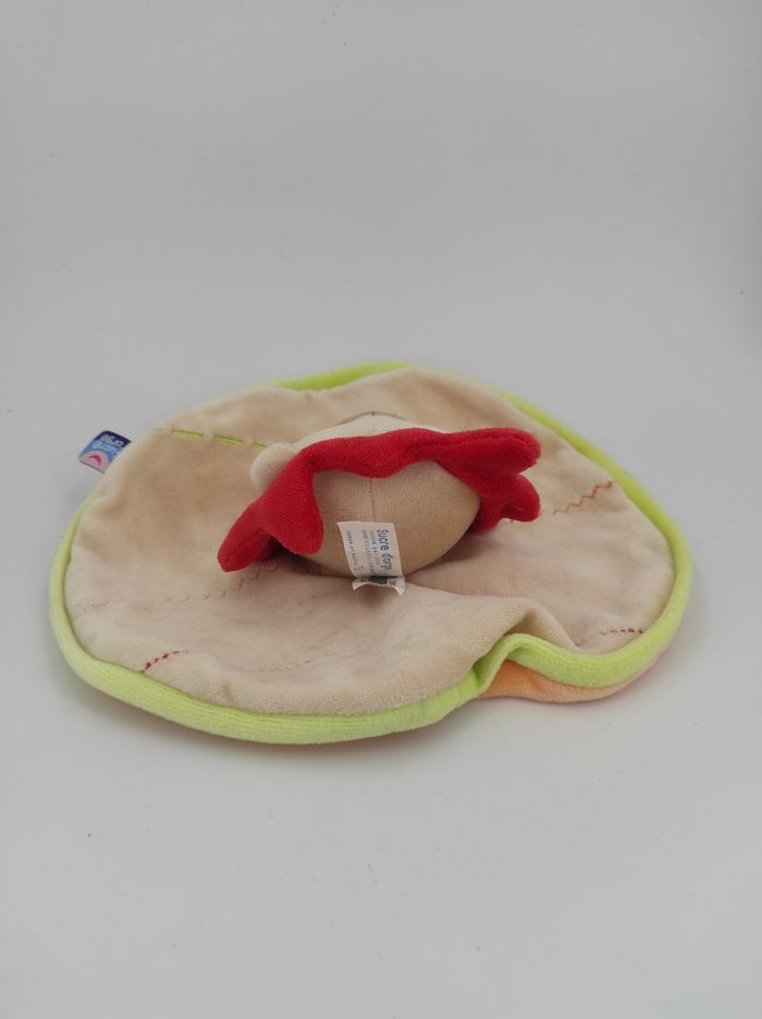 Doudou plat rond Lion beige rouge Sucre d'Orge - photo numéro 2