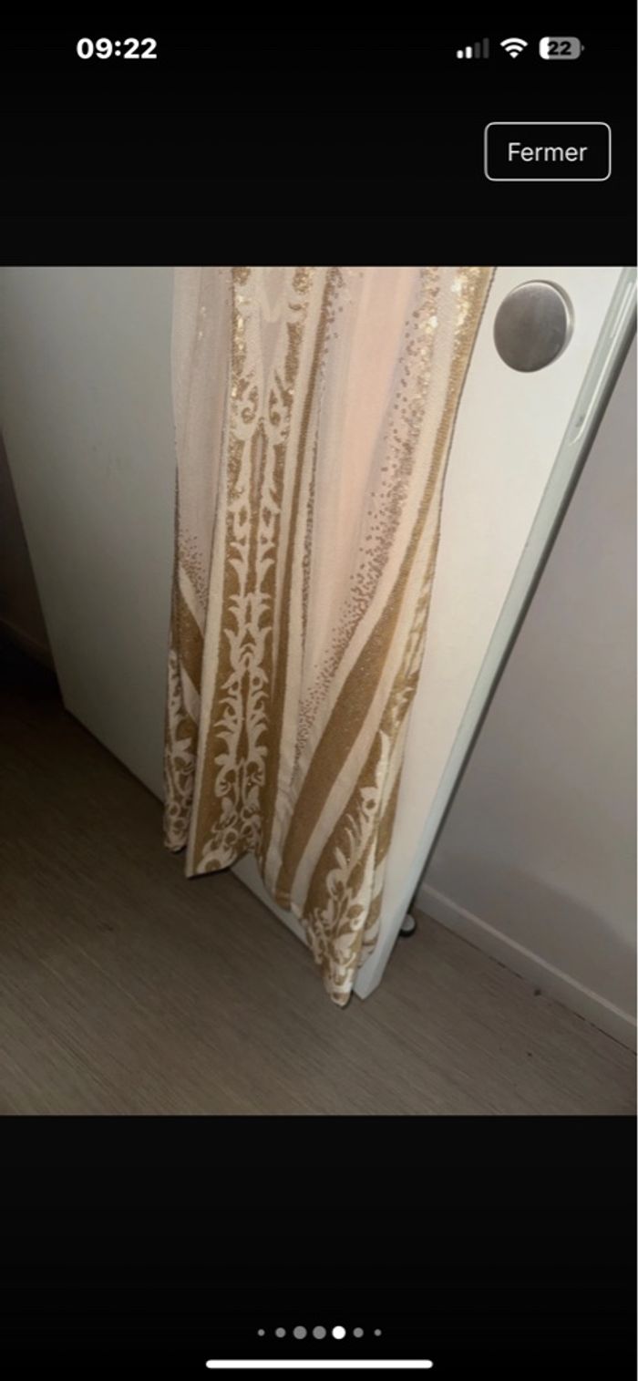 Magnifique robe de soirée doré et beige - photo numéro 7