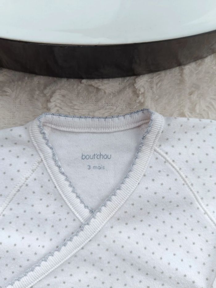 Body croisé manches longues avec moufles intégrés Mixte 3 mois Bout'chou - photo numéro 5