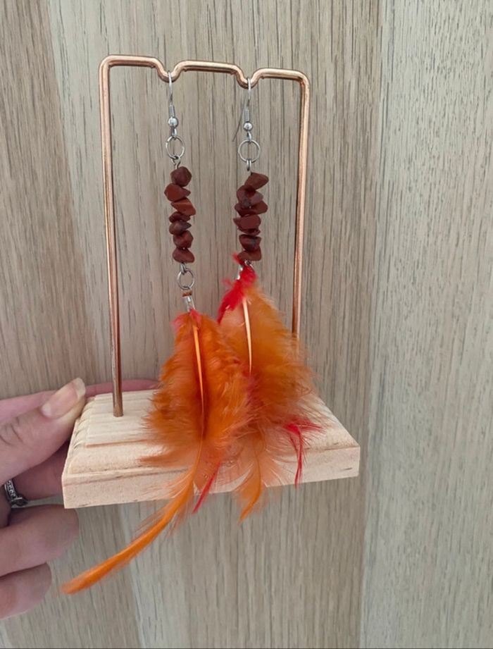 Boucles d'oreilles plumes - photo numéro 2