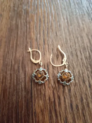 Boucles d'oreilles fantaisies doré et argenté