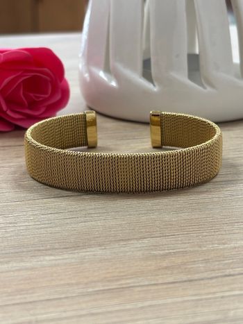 Bracelet jonc doré acier inoxydable 
