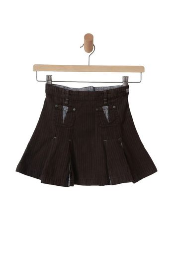 Jupe marron à fines rayures + motif liberty bleu clair - Sergent Major 4 ans