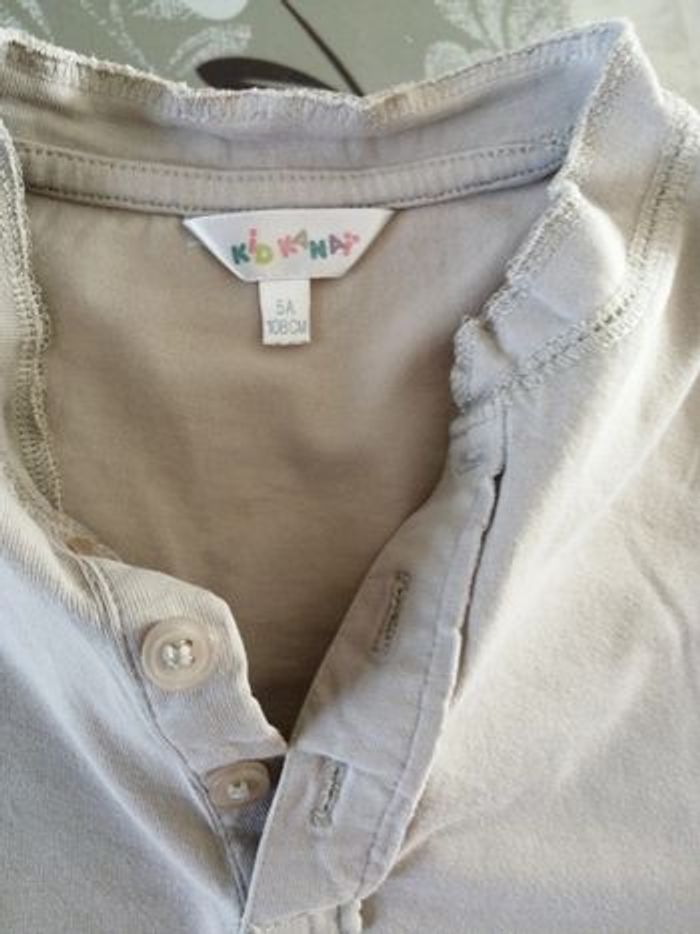 Tee-shirt manches longues garçon col tunisien garçon 5 ans - photo numéro 4