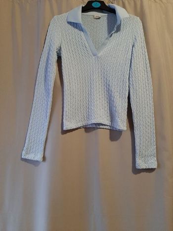 Polo manche longue bleu pimkie