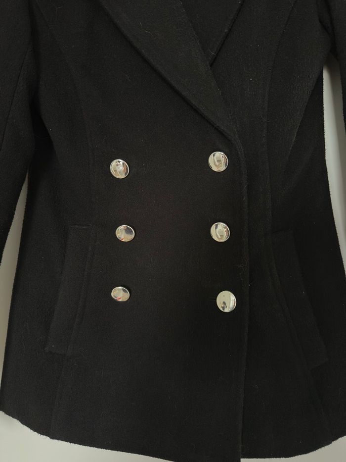 Manteau noir double boutonnage XS - photo numéro 3