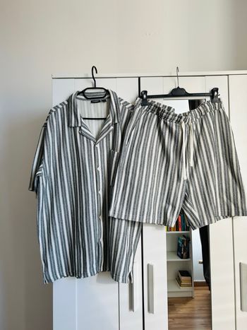 Ensemble blanc à rayures Homme Neuf Livergy Tailles L-XL