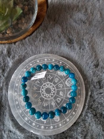 Bracelet Boule 08mm Apatite Bleue A+