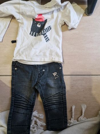 Ensemble jeans tee shirt liberté kiabi 12 mois