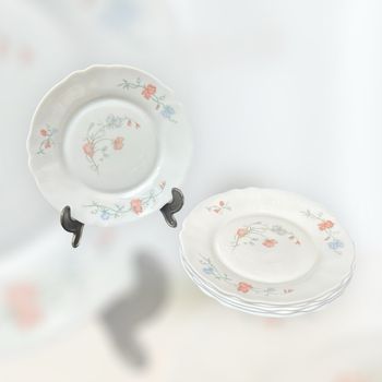 6 assiettes à dessert vintage Arcopal pois de senteur