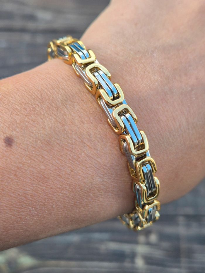 Magnifique bracelet or argent en acier - photo numéro 2