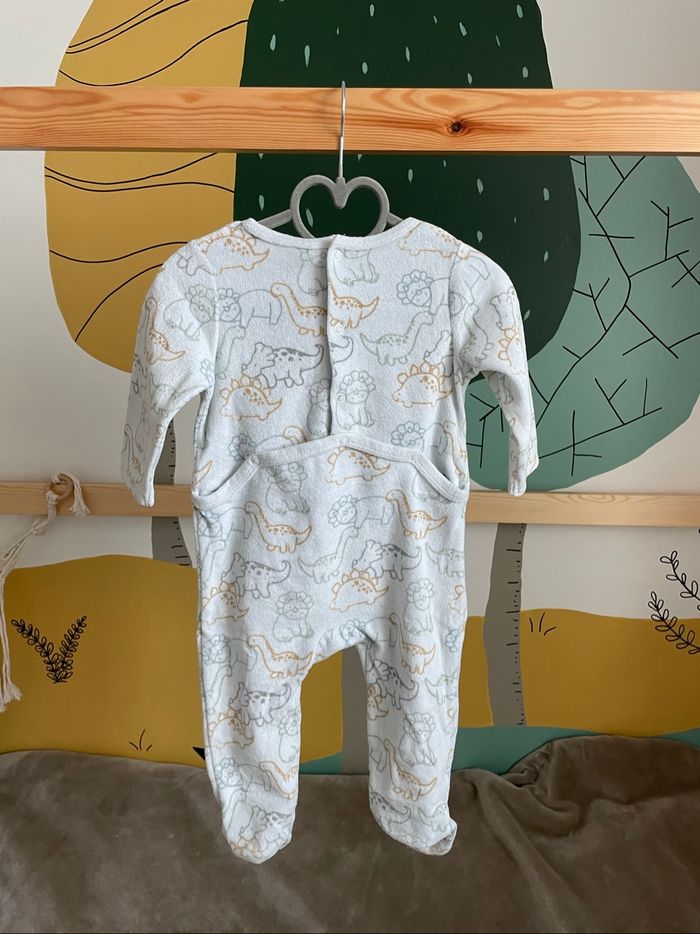 Pyjama velours blanc motif dinosaure - photo numéro 2