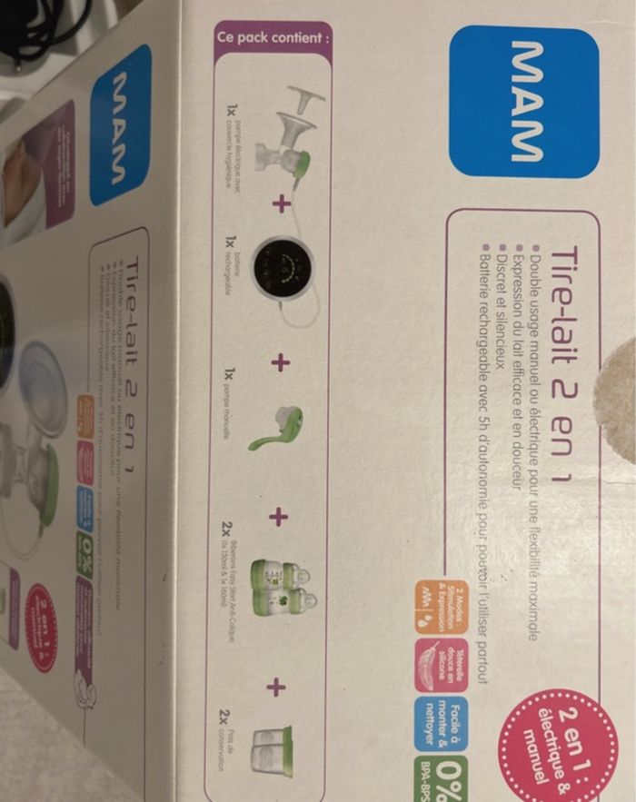 Tire lait 2 en 1 MAM complet comme neuf - photo numéro 4