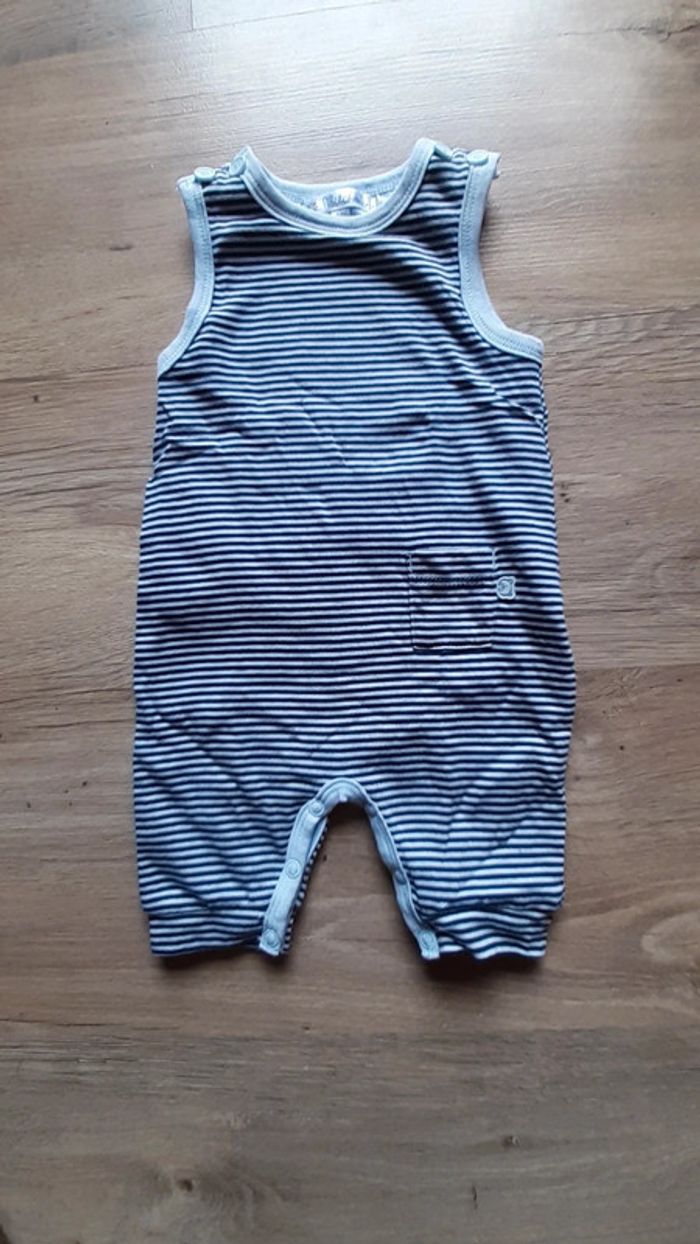 Grenouillère manche courte rayée 1 mois - photo numéro 3