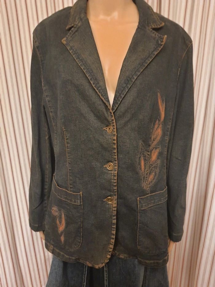 Veste en Jean marine et marron Olsen fr 46 - photo numéro 2