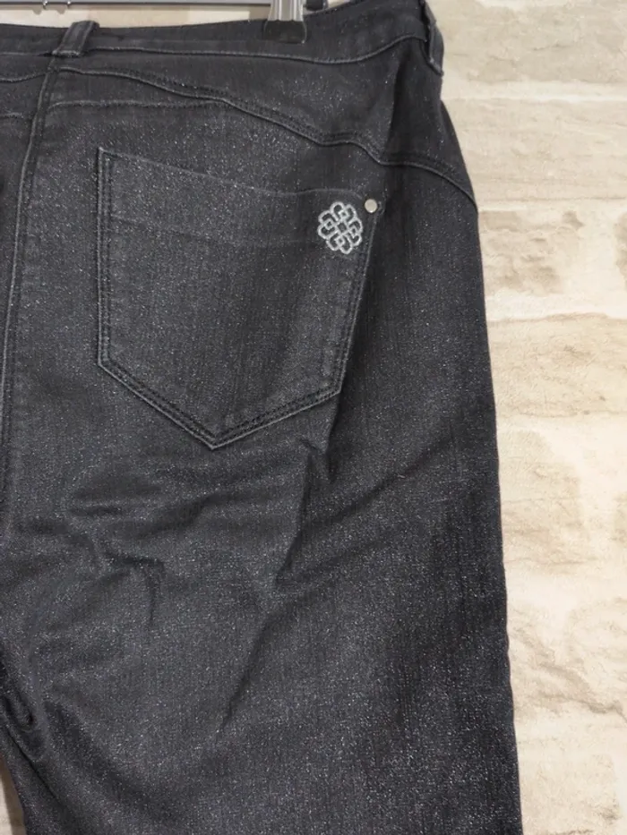 Pantalon Bréal – Taille L – Noir effet pailleté - photo numéro 3