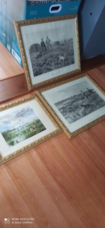 3 cadres scenes de chasse