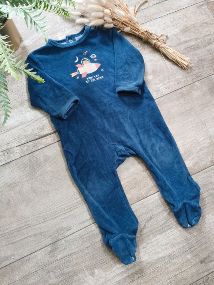 🍒Pyjama 1 pièce Kiabi bleu 12mois🌺 - photo numéro 3
