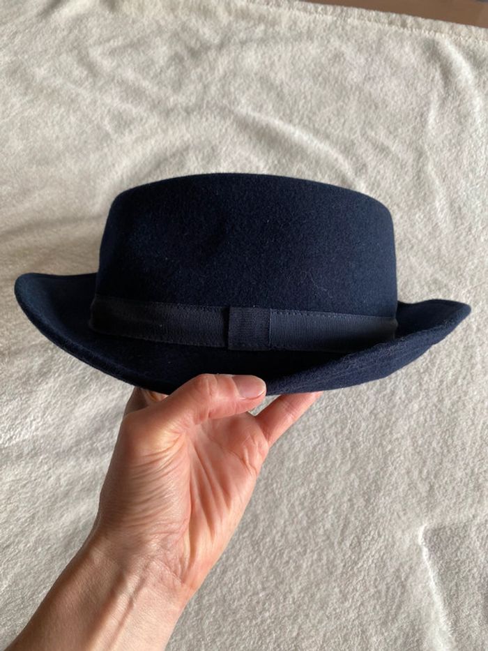 Chapeau femme en laine bleu marine - photo numéro 8