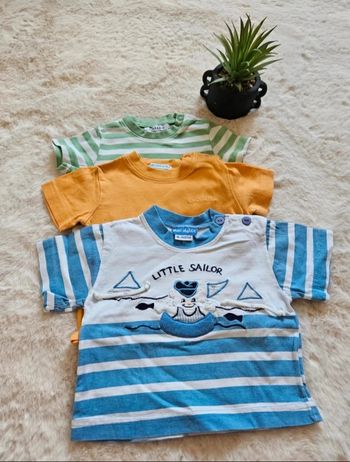 🌟Orchestra / Tex Basics / Mini Malice - Lot de 3 T-shirt - Taille 6 mois