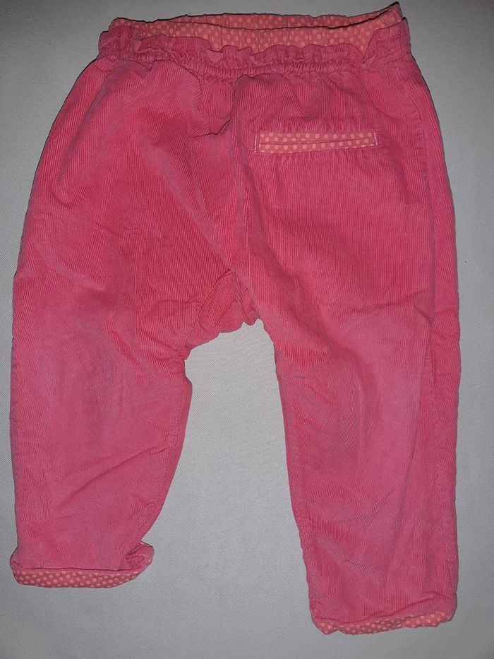 lot de 2 pantalons hiver velours côtelé fille - 12 mois - photo numéro 2