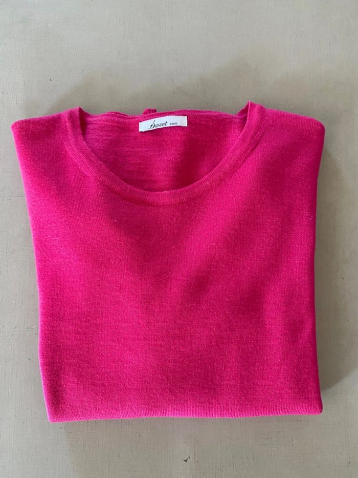 Pull en laine Sweet De Mazo framboise fuchsia taille XS / S - photo numéro 14