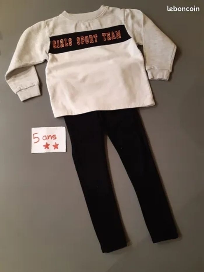 Sweat et legging fille 5ans