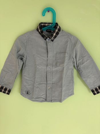 Chemise bleu avec col carreau