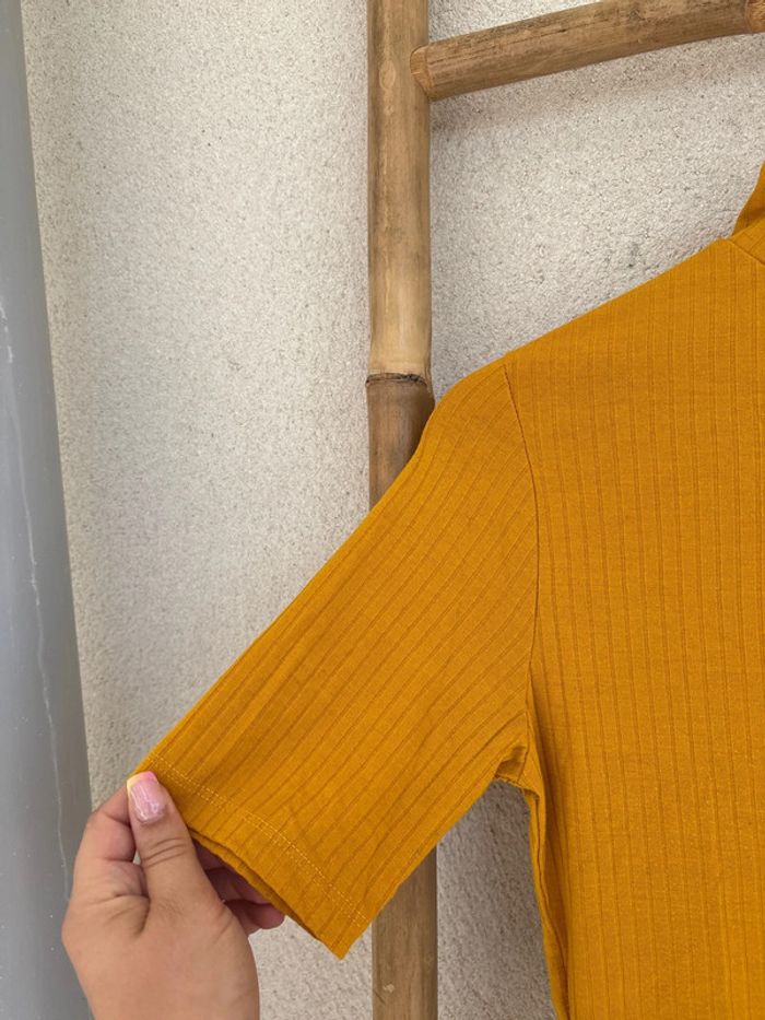 t shirt jaune orange avec fermeture - photo numéro 3