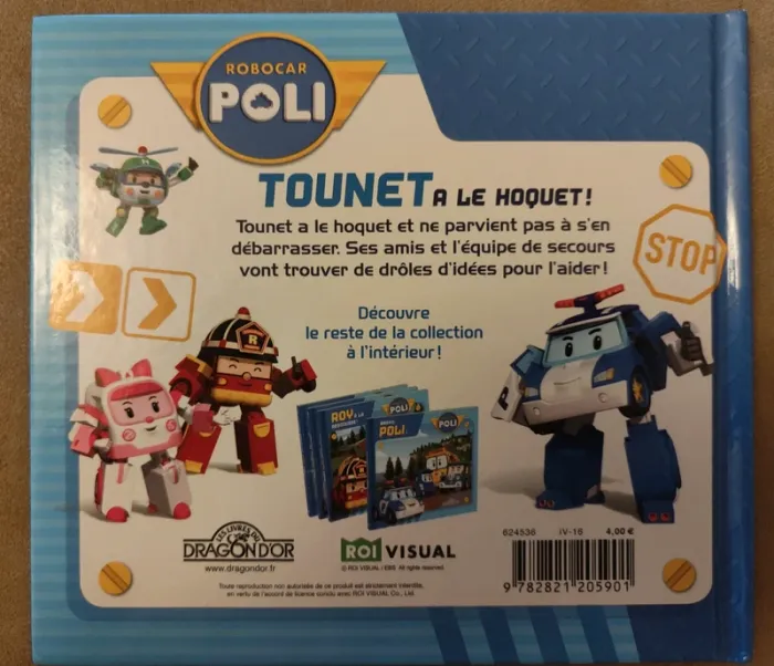 Livre Robocar Poli Tounet a le hoquet ! Dragon d'or - photo numéro 2