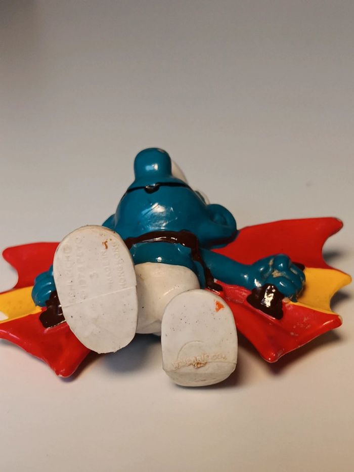 Figurine vintage schleich 1978 peyo Schtroumpf ailes volante made in hong kong - photo numéro 5