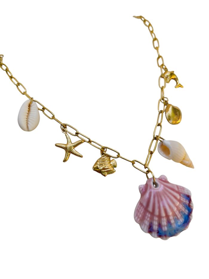 Collier coquillage rose ✅ - photo numéro 2